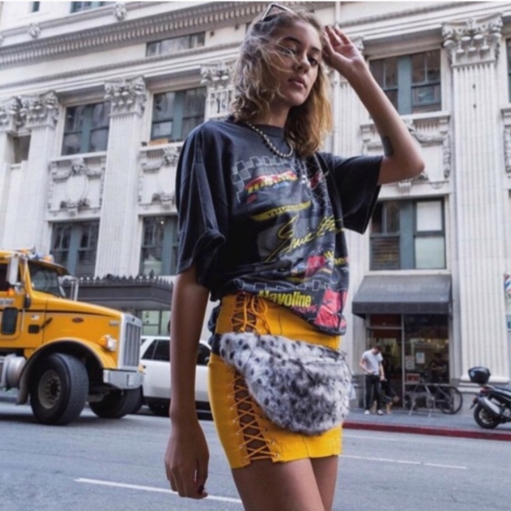 LF Carmar Lace Up Skirt Marigold